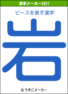 ピースの2021年の漢字メーカー結果