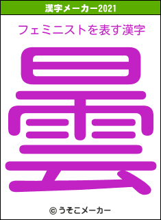 フェミニストの2021年の漢字メーカー結果