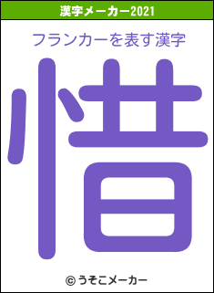 フランカーの2021年の漢字メーカー結果