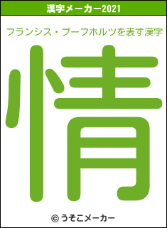 フランシス・ブーフホルツの2021年の漢字メーカー結果
