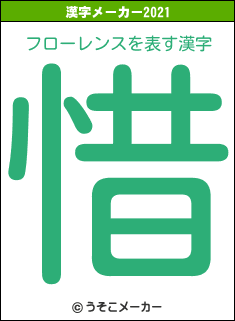 フローレンスの2021年の漢字メーカー結果