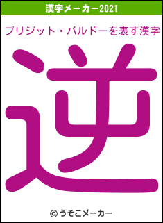 ブリジット・バルドーの2021年の漢字メーカー結果