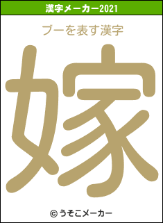 ブーの2021年の漢字メーカー結果