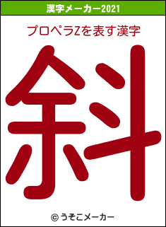 プロペラZの2021年の漢字メーカー結果