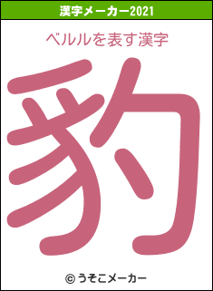 ベルルの2021年の漢字メーカー結果
