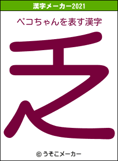 ペコちゃんの2021年の漢字メーカー結果