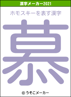 ホモスキーの2021年の漢字メーカー結果