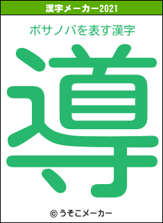 ボサノバの2021年の漢字メーカー結果