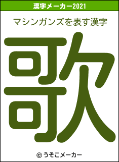 マシンガンズの2021年の漢字メーカー結果