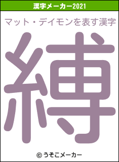 マット・デイモンの2021年の漢字メーカー結果