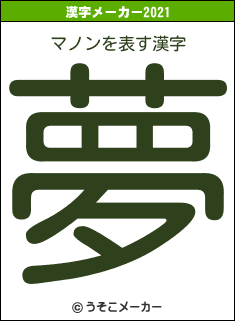 マノンの2021年の漢字メーカー結果