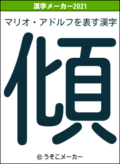 マリオ・アドルフの2021年の漢字メーカー結果