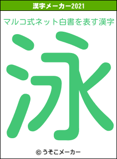 マルコ式ネット白書の2021年の漢字メーカー結果