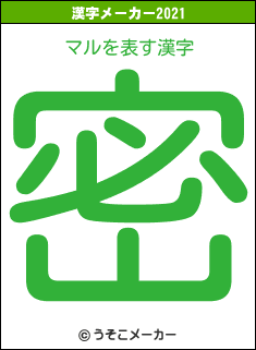 マルの2021年の漢字メーカー結果