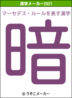 マーセデス・ルールの2021年の漢字メーカー結果