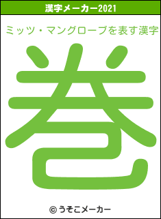 ミッツ・マングローブの2021年の漢字メーカー結果