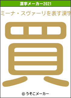 ミーナ・スヴァーリの2021年の漢字メーカー結果