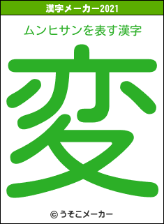 ムンヒサンの2021年の漢字メーカー結果