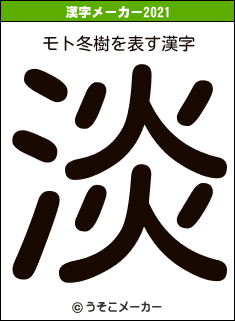 モト冬樹の2021年の漢字メーカー結果
