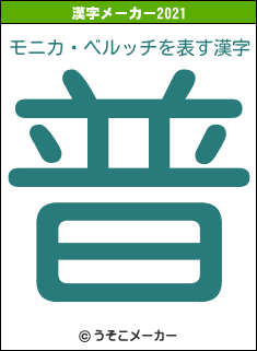 モニカ・ベルッチの2021年の漢字メーカー結果
