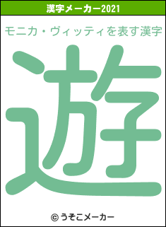 モニカ・ヴィッティの2021年の漢字メーカー結果