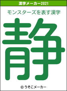 モンスターズの2021年の漢字メーカー結果