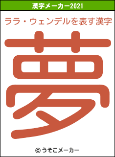 ララ・ウェンデルの2021年の漢字メーカー結果