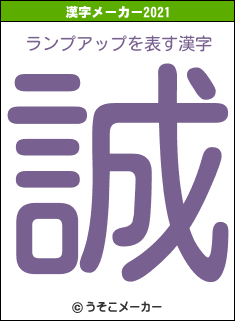 ランプアップの2021年の漢字メーカー結果