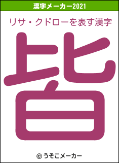 リサ・クドローの2021年の漢字メーカー結果