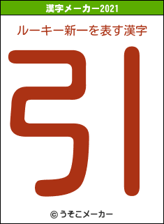 ルーキー新一の2021年の漢字メーカー結果