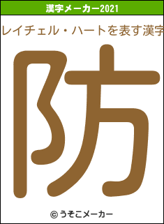 レイチェル・ハートの2021年の漢字メーカー結果