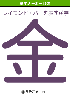 レイモンド・バーの2021年の漢字メーカー結果