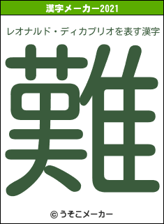 レオナルド・ディカプリオの2021年の漢字メーカー結果