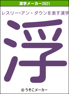レスリー=アン・ダウンの2021年の漢字メーカー結果