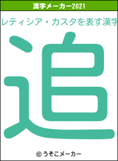 レティシア・カスタの2021年の漢字メーカー結果