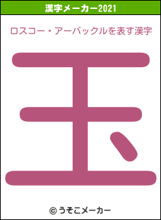 ロスコー・アーバックルの2021年の漢字メーカー結果