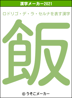 ロドリゴ・デ・ラ・セルナの2021年の漢字メーカー結果