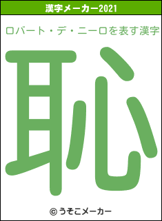 ロバート・デ・ニーロの2021年の漢字メーカー結果