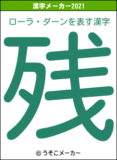 ローラ・ダーンの2021年の漢字メーカー結果