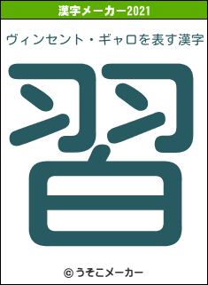 ヴィンセント・ギャロの2021年の漢字メーカー結果