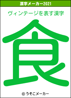 ヴィンテージの2021年の漢字メーカー結果