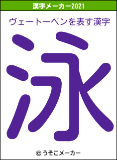 ヴェートーベンの2021年の漢字メーカー結果