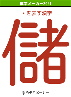 㥤の2021年の漢字メーカー結果
