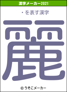 㥱の2021年の漢字メーカー結果