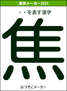 ䷸Ĺの2021年の漢字メーカー結果