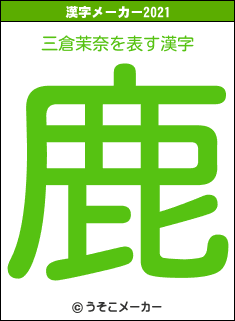 三倉茉奈の2021年の漢字メーカー結果