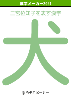 三宮位知子の2021年の漢字メーカー結果