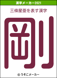 三條星亜の2021年の漢字メーカー結果