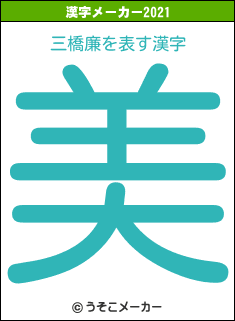 三橋廉の2021年の漢字メーカー結果