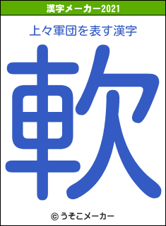 上々軍団の2021年の漢字メーカー結果